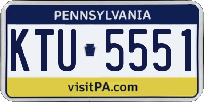 PA license plate KTU5551