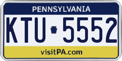PA license plate KTU5552