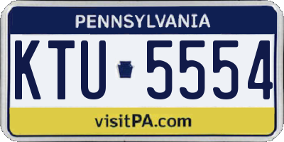 PA license plate KTU5554