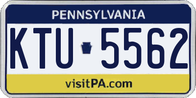 PA license plate KTU5562