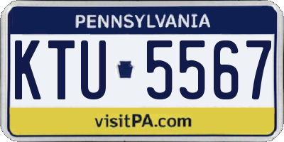 PA license plate KTU5567