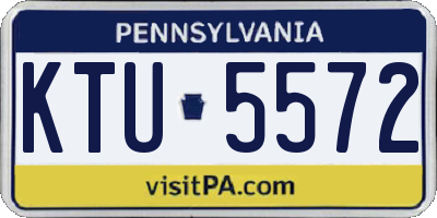 PA license plate KTU5572