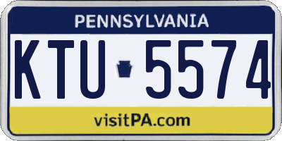 PA license plate KTU5574