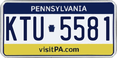 PA license plate KTU5581