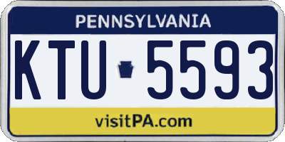 PA license plate KTU5593