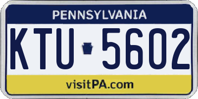 PA license plate KTU5602