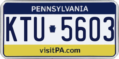 PA license plate KTU5603