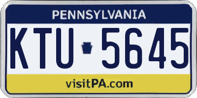 PA license plate KTU5645