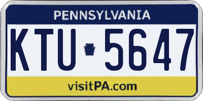 PA license plate KTU5647