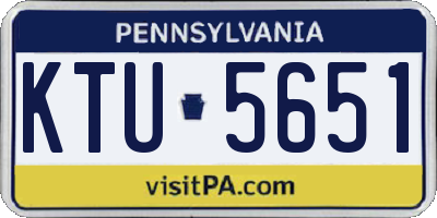 PA license plate KTU5651