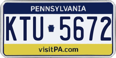 PA license plate KTU5672