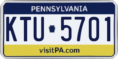 PA license plate KTU5701