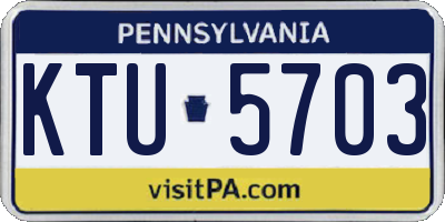 PA license plate KTU5703