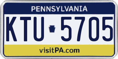PA license plate KTU5705