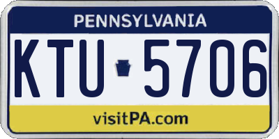PA license plate KTU5706