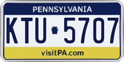 PA license plate KTU5707