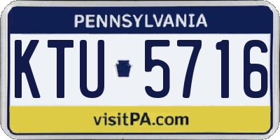 PA license plate KTU5716