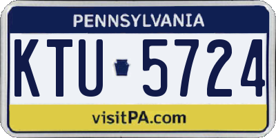 PA license plate KTU5724