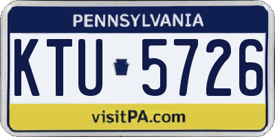PA license plate KTU5726