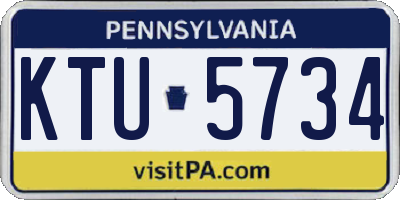 PA license plate KTU5734