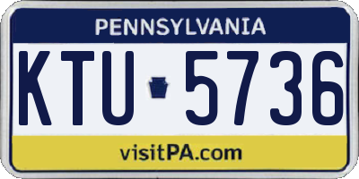 PA license plate KTU5736