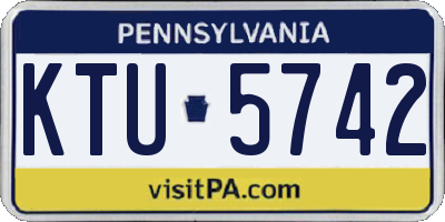 PA license plate KTU5742