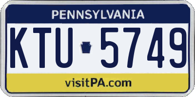 PA license plate KTU5749