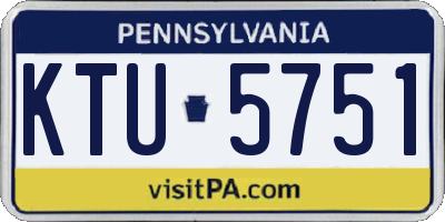 PA license plate KTU5751