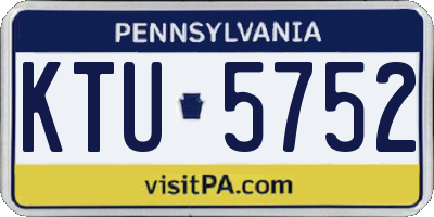 PA license plate KTU5752