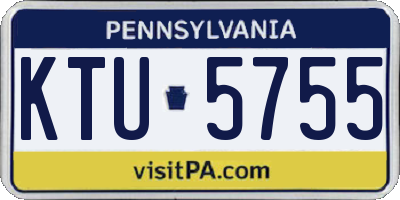PA license plate KTU5755