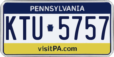 PA license plate KTU5757