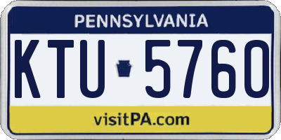 PA license plate KTU5760