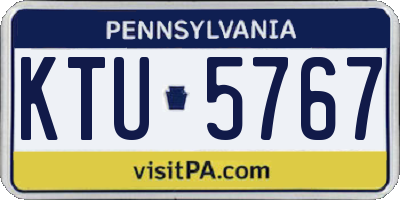 PA license plate KTU5767