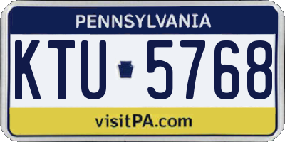 PA license plate KTU5768