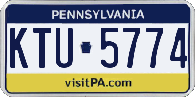 PA license plate KTU5774