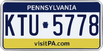 PA license plate KTU5778