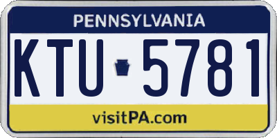 PA license plate KTU5781