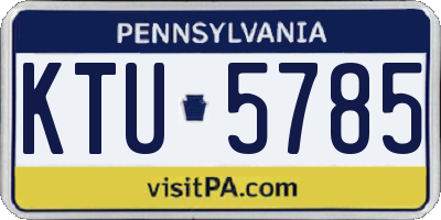PA license plate KTU5785