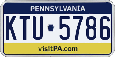 PA license plate KTU5786