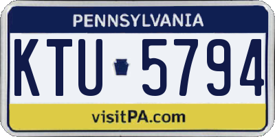 PA license plate KTU5794