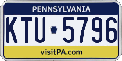 PA license plate KTU5796