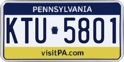 PA license plate KTU5801