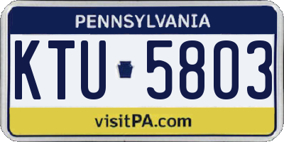 PA license plate KTU5803