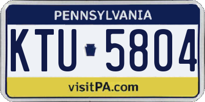 PA license plate KTU5804