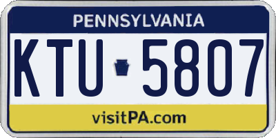 PA license plate KTU5807