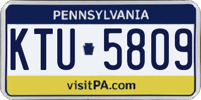 PA license plate KTU5809
