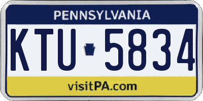 PA license plate KTU5834
