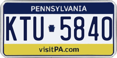 PA license plate KTU5840