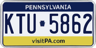 PA license plate KTU5862