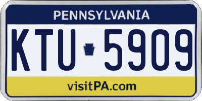 PA license plate KTU5909
